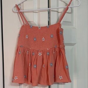 Altar'd State Coral Dress with Blue Floral Accents